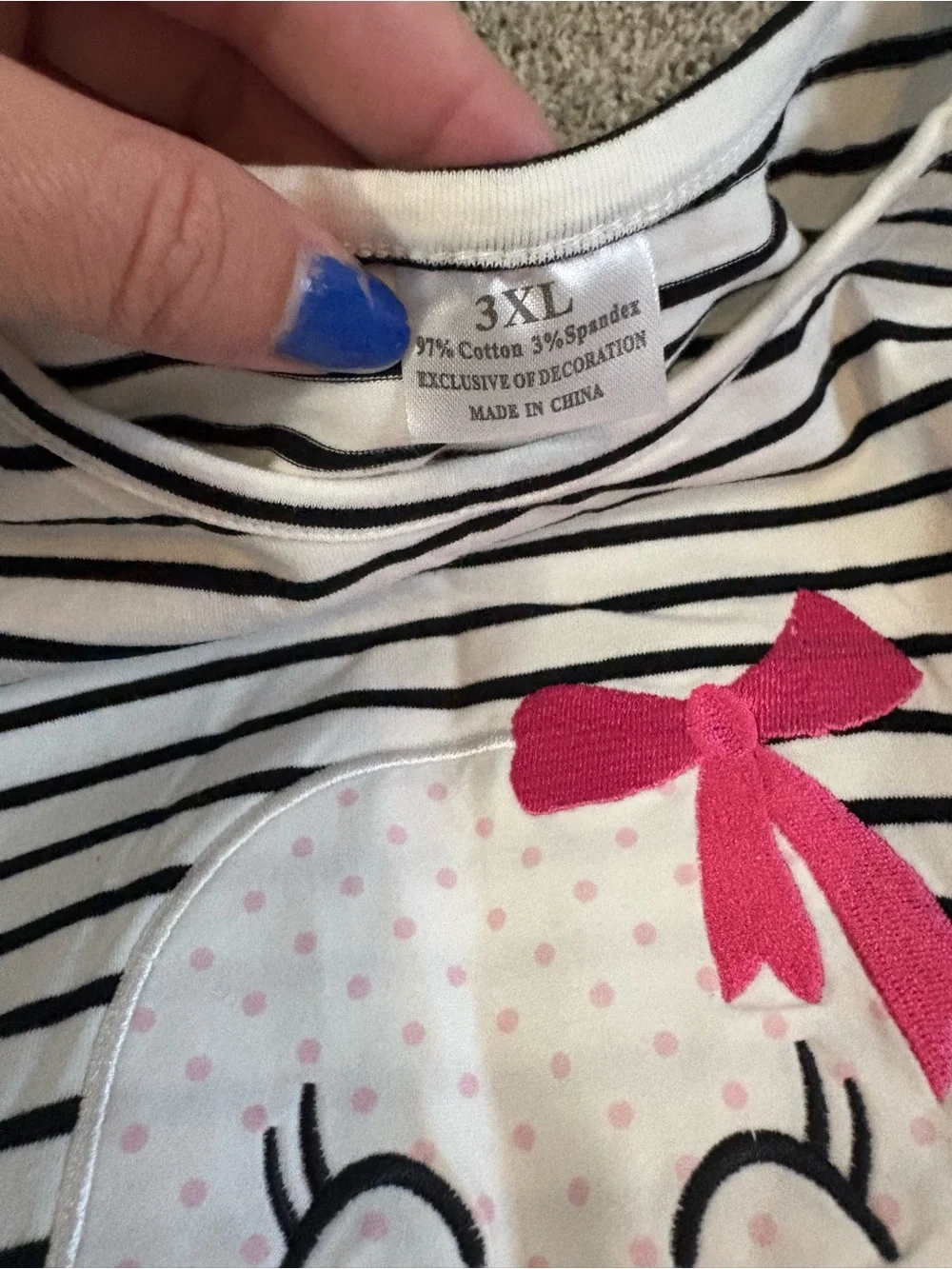 Girls' Black & White Striped Dress with Pink Ghost Accents